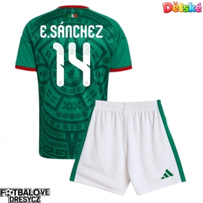 Mexiko Erick Sanchez #14 Dětské Domácí dres komplet MS 2026 Krátký Rukáv (+ trenýrky)